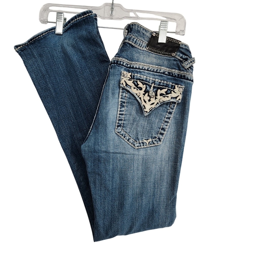 Vigoss 29 Blue The New York Boot Cut Thick Stitch Y2K McBling Western Boho Jeans